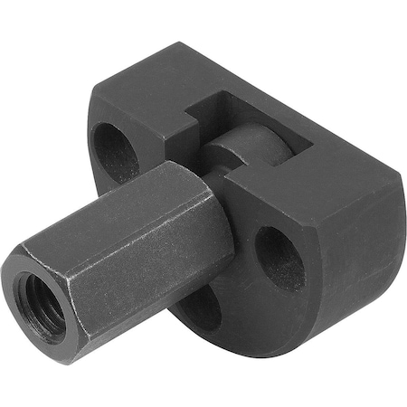 Kipp Quick-Fit Coupling W. Radial Offset Comp. D=M10 Steel, W. Mounting Flange K0710.10